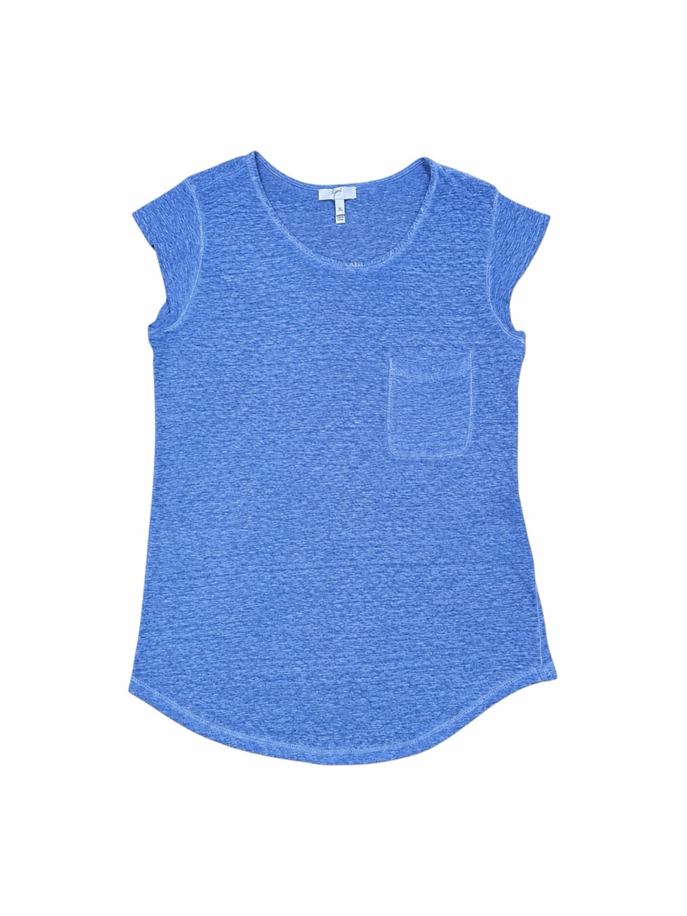 Joie 100% Linen Burnout Tee Women’s XS Blue Pocket Short Sleeve Top